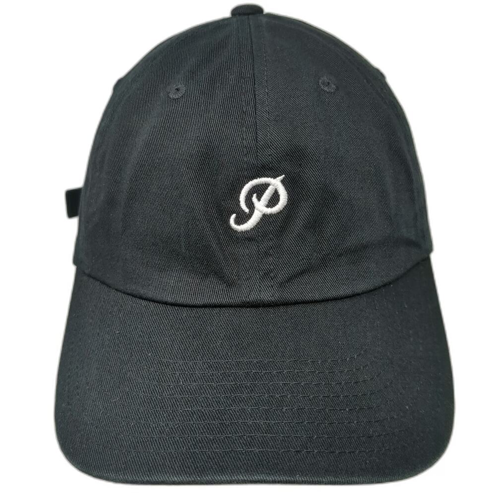 Primitive Baseball Cap Black One Size Script P Logo Embroidered Cotton Hat